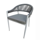 FINLEY OUTDOOR ALUMINIUM AND ROPE STACKABLE DINING CHAIR