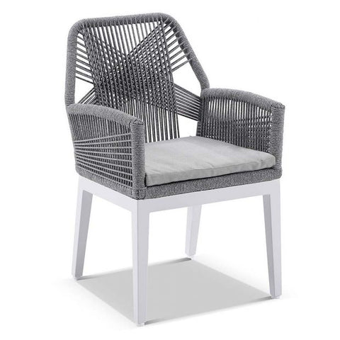 HUGO OUTDOOR ALUMINIUM AND ROPE DINING CHAIR