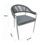 FINLEY OUTDOOR ALUMINIUM AND ROPE STACKABLE DINING CHAIR