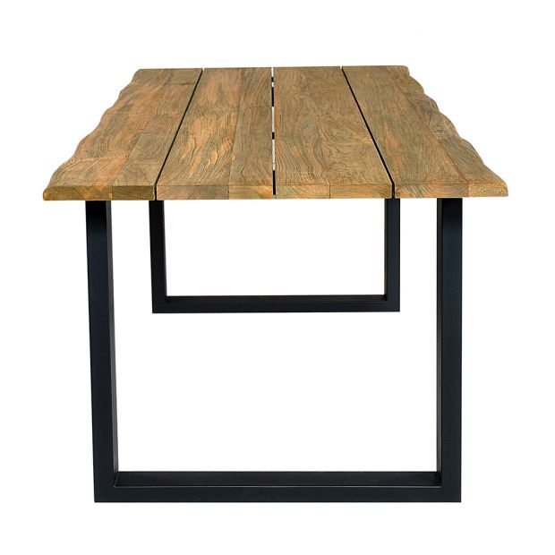 SANTAI 1.8M OUTDOOR TEAK TIMBER AND ALUMINIUM DINING TABLE