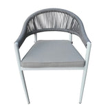 FINLEY OUTDOOR ALUMINIUM AND ROPE STACKABLE DINING CHAIR