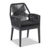 HUGO OUTDOOR ALUMINIUM AND ROPE DINING CHAIR