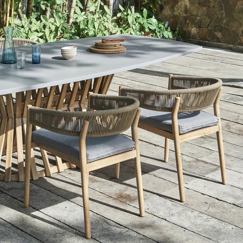 ALLAMBIE OUTDOOR DINING ROPE AND TIMBER CHAIR