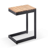 BALMORAL OUTDOOR ALUMINIUM & TEAK LOUNGE WITH SIDE TABLE