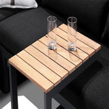 BALMORAL OUTDOOR ALUMINIUM & TEAK LOUNGE WITH SIDE TABLE