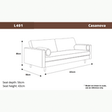 Casanova Fabric 3 Seater Sofa