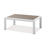 Florence 5 Seater White Aluminium Sofa Lounge Set - Light Grey Cushion