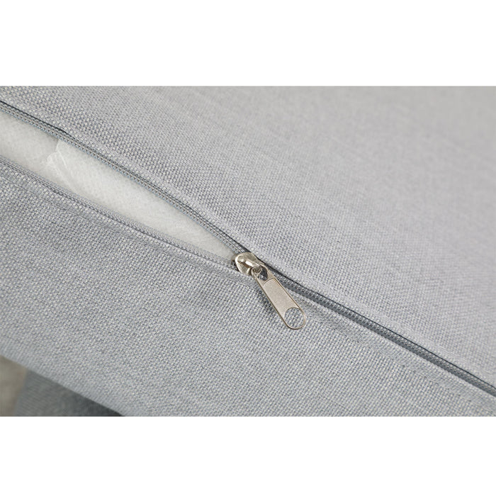 Hampton White Aluminium Sofa Lounge Set - Light Grey Cushion