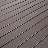 Manly Charcoal Aluminium Outdoor Dining Table with Faux Wood Top (180x95cm)