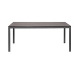 Manly Charcoal Aluminium Outdoor Dining Table with Faux Wood Top (180x95cm)