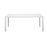 Manly White Aluminium Outdoor Dining Table with Faux wood Top (180x95cm)