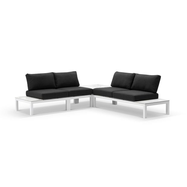 NEWCASTLE PACKAGE B - OUTDOOR ALUMINIUM MODULAR CORNER LOUNGE SET