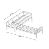 Paris 6 Seater White Aluminium L-Shaped Sofa Lounge Set - Light Grey Cushion