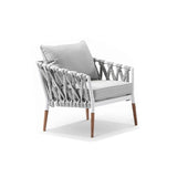 SILAS OUTDOOR ROPE AND ALUMINIUM PATIO BALCONY SET WITH SIDE TABLE