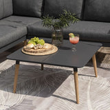 SILAS OUTDOOR CHARCOAL ROPE CORNER LOUNGE SETTING WITH COFFEE TABLE