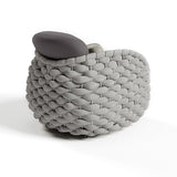 Tatta 4 Pieces Textilene Rope Woven Outdoor Sectional Sofa Set with Round Coffee Table