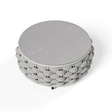 Tatta 4 Pieces Textilene Rope Woven Outdoor Sectional Sofa Set with Round Coffee Table