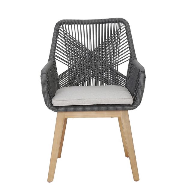 BAROSSA ACACIA AND ROPE OUTDOOR DINING CHAIR