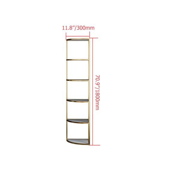 6-Tier Modern Fan-Shaped Shelves Standing Corner Shelf