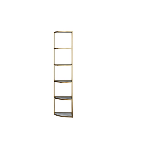 6-Tier Modern Fan-Shaped Shelves Standing Corner Shelf