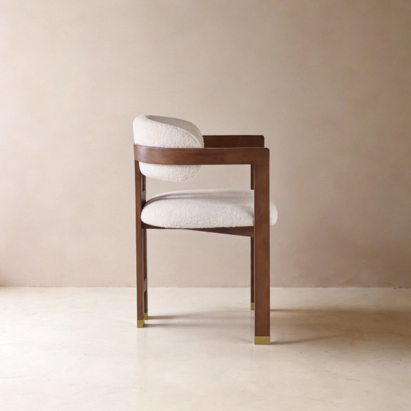 AIKO Mid-Century Wooden Fleece Dining Chair