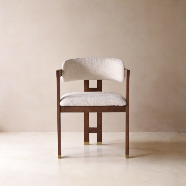 AIKO Mid-Century Wooden Fleece Dining Chair