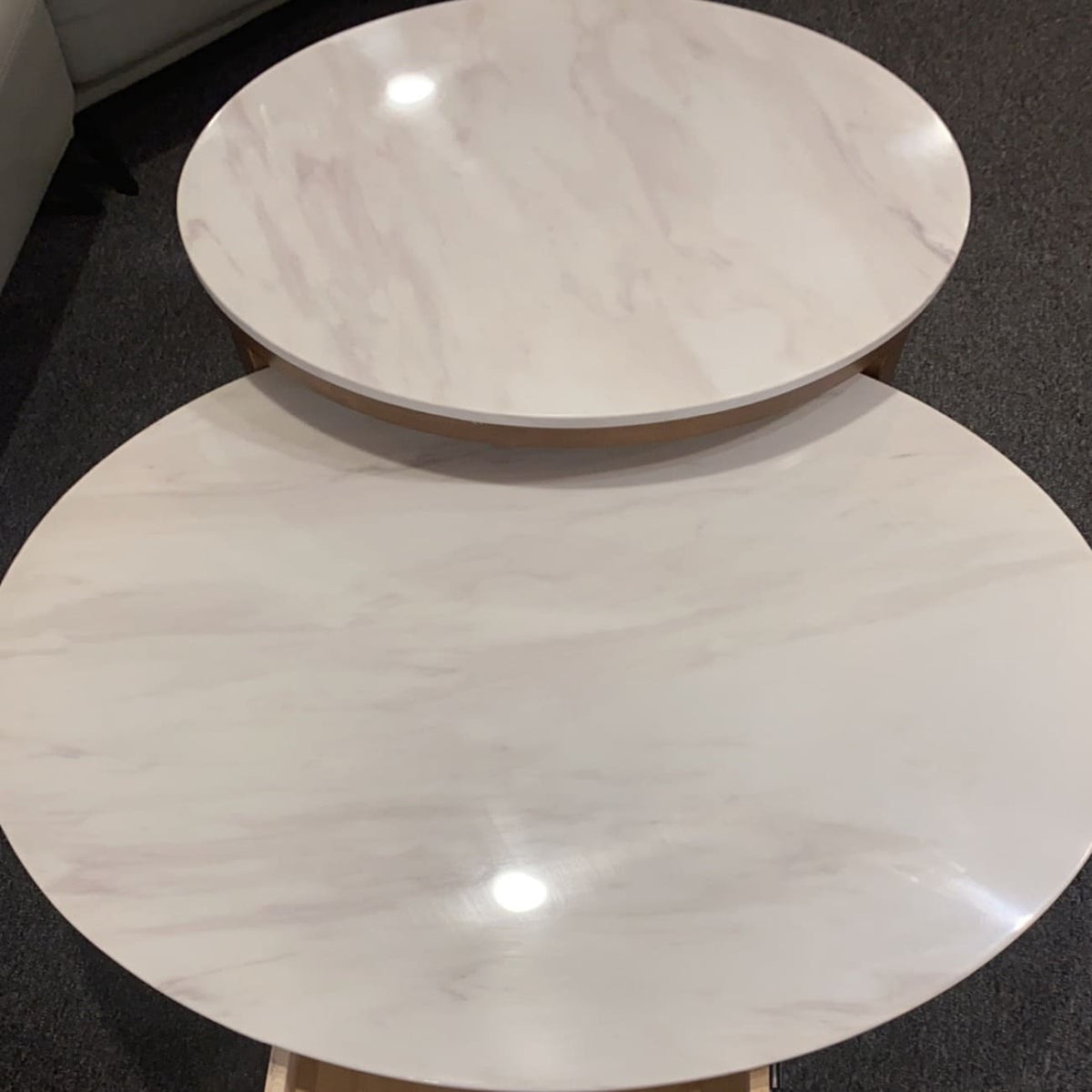 Aja Nesting Round Marble Coffee Table Set