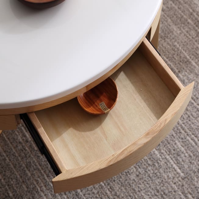 Aja Nesting Round Marble Coffee Table Set