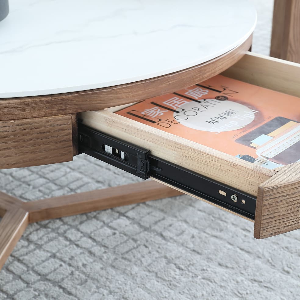 Aja Nesting Round Marble Coffee Table Set