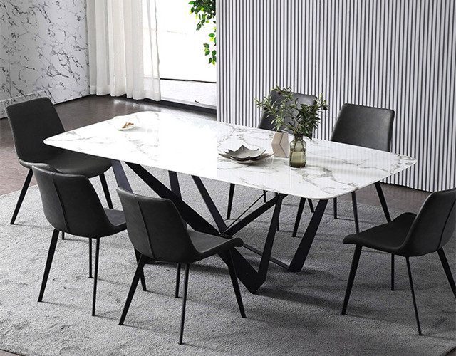 Butterfly Sintered Stone Rectangular Dining Table