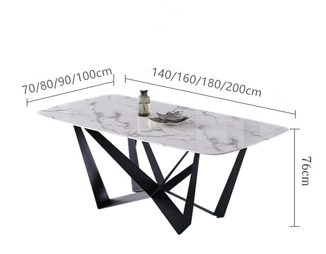 Butterfly Sintered Stone Rectangular Dining Table