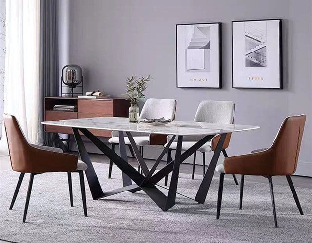Butterfly Sintered Stone Rectangular Dining Table