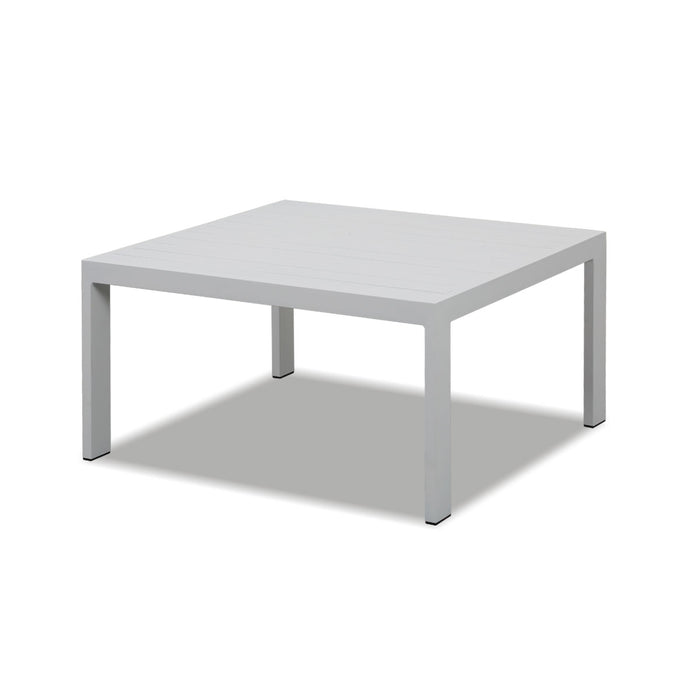 Hampton White Aluminium Sofa Lounge Set - Light Grey Cushion