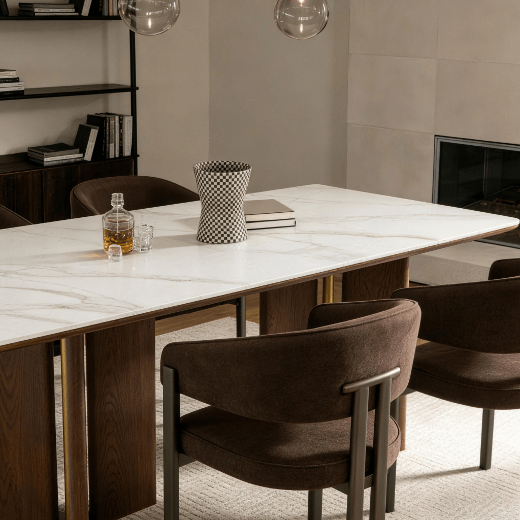 LD Lionel luxury dining table in contemporary dining setting