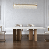 LD Lionel modern dining table with Calacatta-look stone top