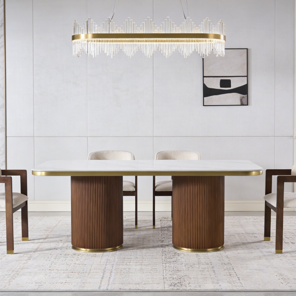 LUNE Luxury Walnut Dining Table