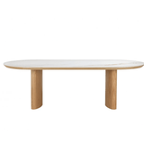 Lucerne natural ash and white ceramic dining table in a contemporary dining space