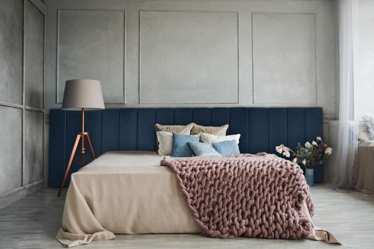 Extended Bed Frame Mayfair Blue Velvet