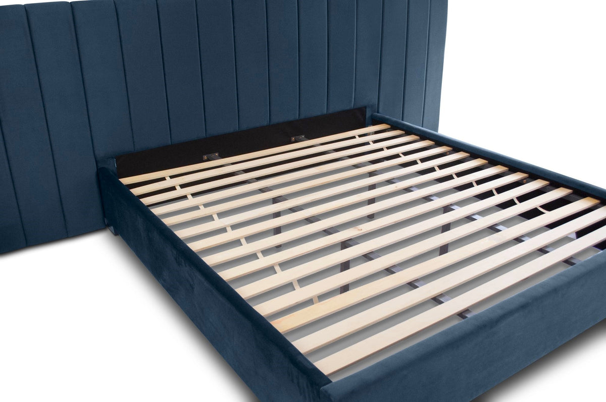 Extended Bed Frame Mayfair Blue Velvet