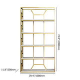 Modern Etagere Bookshelf in Gold & White