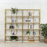Modern Etagere Bookshelf in Gold & White