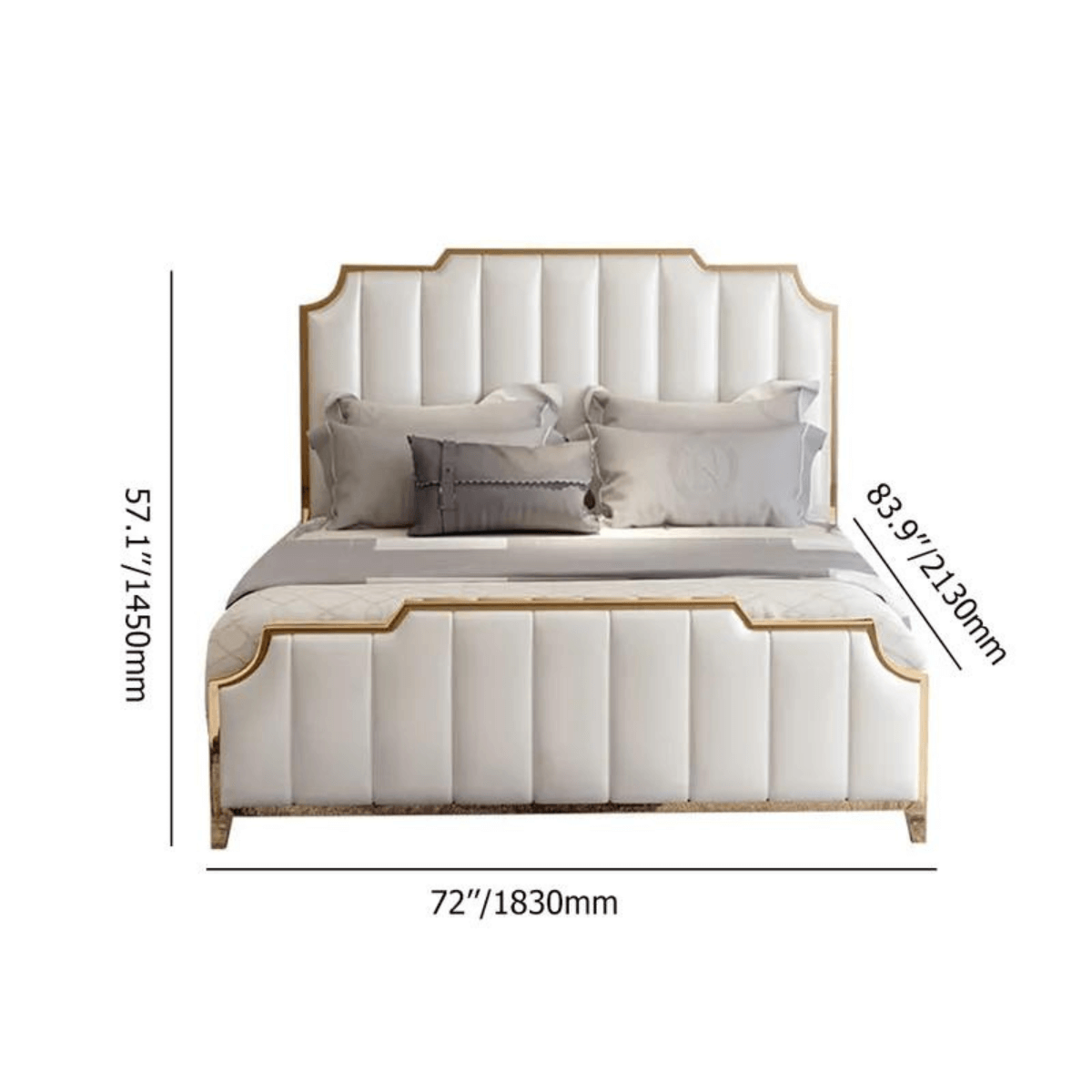 Modern Pine Wood Storage Bed with Faux Leather Upholstery