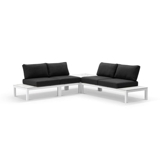 NEWCASTLE PACKAGE B - OUTDOOR ALUMINIUM MODULAR CORNER LOUNGE SET