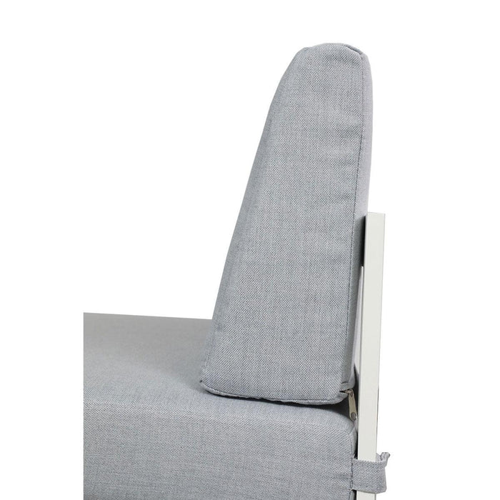 Milano White Aluminium Sofa Lounge Set (Timber Table Top) - Light Grey Cushion