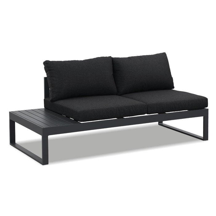 Hampton Charcoal Aluminium Sofa Lounge Set - Dark Grey Cushion