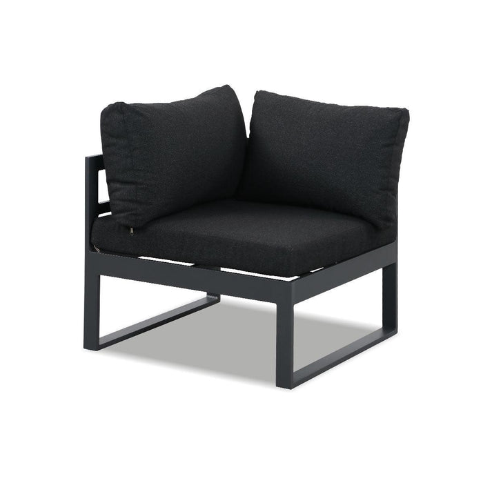 Hampton Charcoal Aluminium Sofa Lounge Set - Dark Grey Cushion