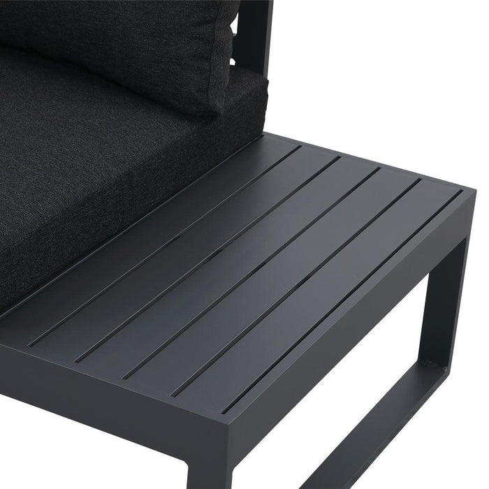 Hampton Charcoal Aluminium Sofa Lounge Set - Dark Grey Cushion