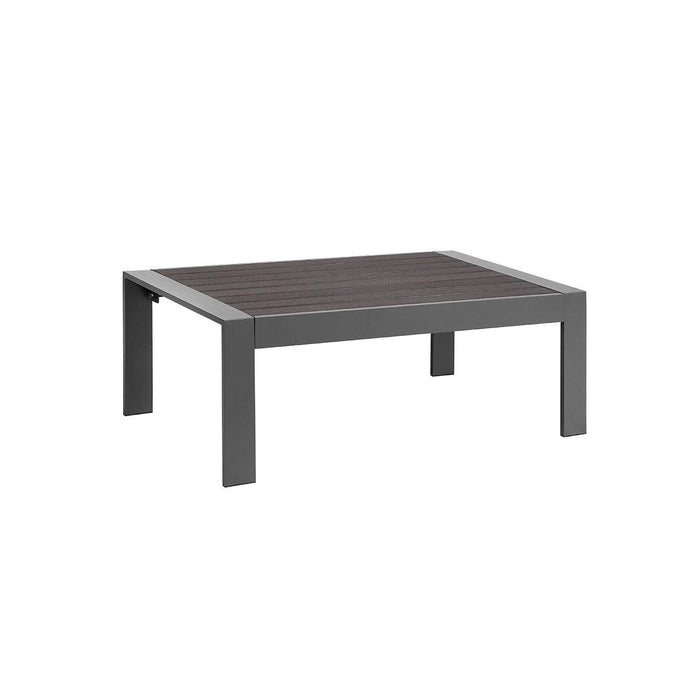 Paris 6 Seater Charcoal Aluminium L-Shaped Sofa Lounge Set - Grey Cushion