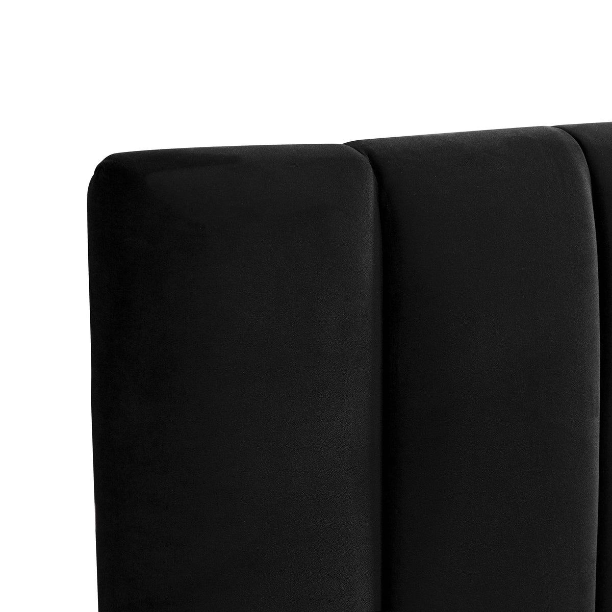Ralph Wide Base King Sized Bed Frame - Black Velvet