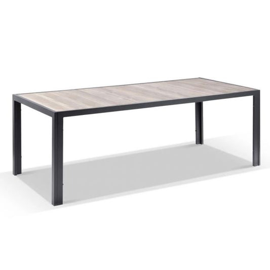 SOUTHPORT OUTDOOR 2.17M ALUMINIUM AND CERAMIC RECTANGLE DINING TABLE